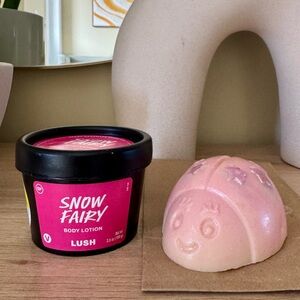 Lush snow fairy lotion and snow fairy scrubee